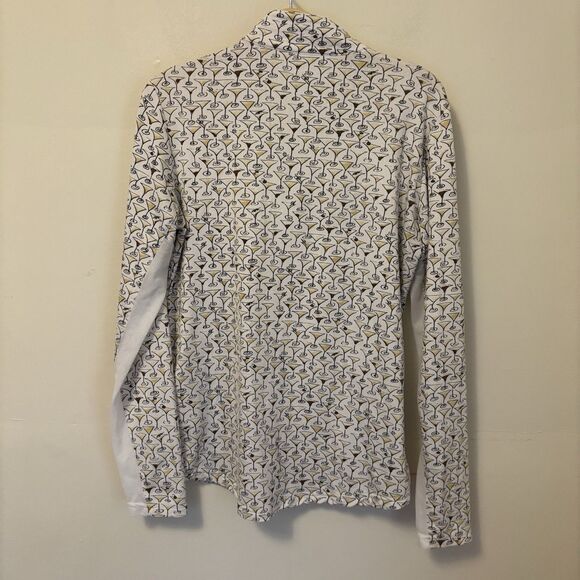 SanSoleil Womens UPF 50 Long Sleeve Martini Print 1/4 Zip Pullover Shirt Medium - Picture 4 of 7